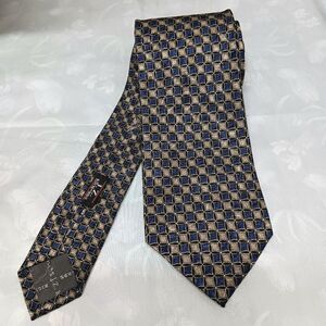 Vintage NORDSTROM JZ RICHARDS Men's Navy Gold Blue Geometric Silk Tie